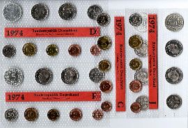 Deutschland Kursmünzensatz 1974 OVP