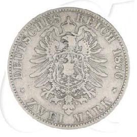 Deutsches Kaiserreich - Preussen 2 Mark 1876 A s Kaiser Wilhelm I. Münzen-Wertseite