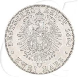 Deutschland Preussen 2 Mark 1888 vz Friedrich III.