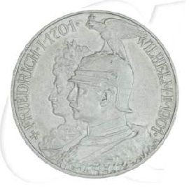 Deutschland Preussen 2 Mark 1901 ss-vz 200 Jahre Königreich