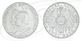 Deutsches Kaiserreich - Preussen 2 Mark 1901 vz-st 200 Jahre Königreich Münze Vorderseite und Rückseite zusammen