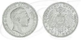 Deutsches Kaiserreich - Preussen 2 Mark 1907 A ss Kaiser Wilhelm II. Münze Vorderseite und Rückseite zusammen