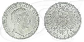 Deutsches Kaiserreich - Preussen 2 Mark 1908 A vz Kaiser Wilhelm II. Münze Vorderseite und Rückseite zusammen