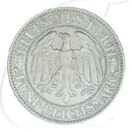 Weimarer Republik 5 Mark 1928 A ss-vz Eichbaum
