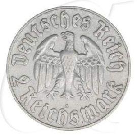 Drittes Reich 2 RM 1933 A ss-vz 450. Geburtstag Martin Luther