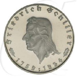 Deutschland Drittes Reich 2 RM 1934 F PP Friedrich von Schiller