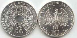 BRD 10 Euro Silber 2004 G Erweiterung der Europ. Union st