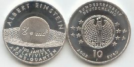 BRD 10 Euro Silber 2005 J Albert Einstein st