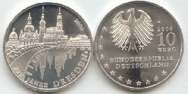 BRD 10 Euro Silber 2006 A 800 Jahre Dresden st
