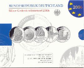 BRD GDM-Set 5x 10 Euro Silber 2006 OVP im Blister PP (Spgl)