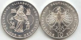 BRD 10 Euro Silber 2007 A Elisabeth von Thüringen st