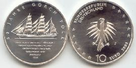 BRD 10 Euro Silber 2008 J Segelschulschiff Gorch Fock II st