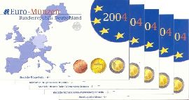 BRD Kursmünzensatz PP (Spiegelglanz) OVP 2004 ADFGJ komplett