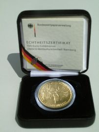BRD 100 Euro 2004 G vz-st original Bamberg Anlagegold 15,55g fein in Münzenkassette mit Zertifikat