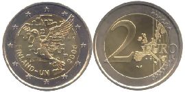 Finnland 2 Euro 2005 50 Jahre UNO Mitgliedschaft st