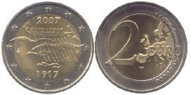 Finnland 2 Euro 2007 90 Jahre Unabhängigkeit st