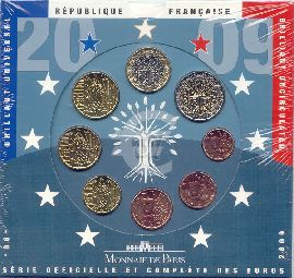Frankreich Kursmünzensatz 2009 st OVP