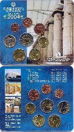 Griechenland Kursmünzensatz 2004 st OVP mit 2 Euro Stier