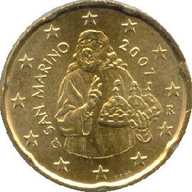 San Marino 20 Cent Kursmünze 2002 st