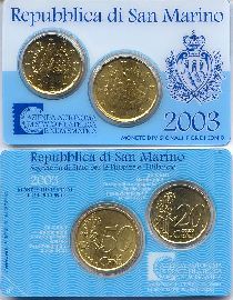 San Marino KMS (orig., nom. 0,70 Euro) 2003 prägefrisch/st Minisatz