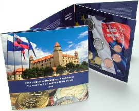Slowakei Kursmünzensatz 2009 st OVP mit Silberjeton