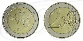 Estland 2016 2 Euro Umlaufmünze Kursmünze Münze Vorderseite und Rückseite zusammen