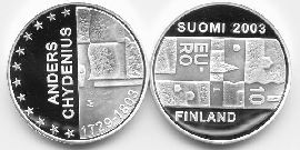 Finnland 10 Euro 2003 PP OVP Anders Chydenius