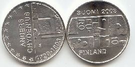 Finnland 10 Euro Silber 2003 vz-st Andres Chydenius Bildseite und Wertseite zusammen ohne Münzkapsel