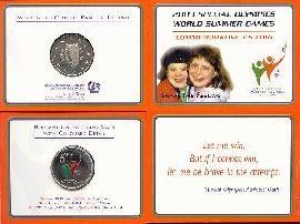 Irland 5 Euro Gedenkmünze 2003 vz-st Special Olympics im Blister original