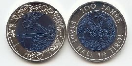 Österreich 25 Euro Niob 2003 hgh/OVP 700 Jahre Stadt Hall