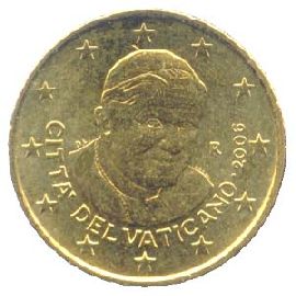 Vatikan 50 Cent Kursmünze 2006 prägefrisch/st Papst Benedikt XVI.