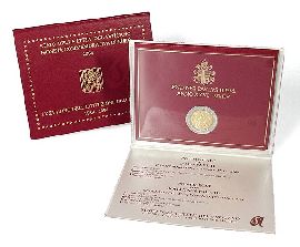 2 Euro Vatikan 2004 Münze Vorderseite und Rückseite im Blister