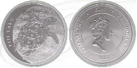 Fiji Taku 2012 Schildkröte 10 Dollar Silber Münze Vorderseite und Rückseite zusammen