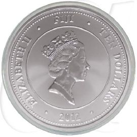 Fiji Taku 2012 Schildkröte 10 Dollar Silber Münzen-Wertseite