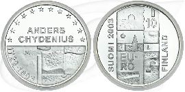 Finnland 2003 Chydenius 10 Euro Münze Vorderseite und Rückseite zusammen