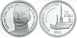 Finnland 2003 Mannerheim 10 Euro Münze Vorderseite und Rückseite zusammen