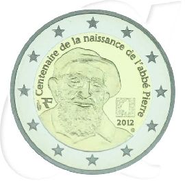 Frankreich 2 Euro 2012 PP OVP 100. Geburtstag Abbe Pierre