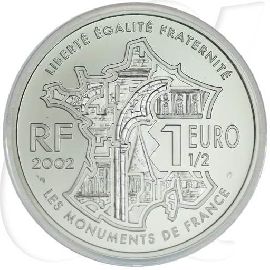 Frankreich 2002 Montmartre Silber 1,50 Euro Münzen-Wertseite