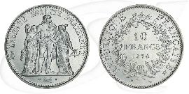 Frankreich Herkules 10 Francs Münze Vorderseite und Rückseite zusammen