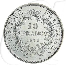 Frankreich Herkules 10 Francs Münzen-Wertseite