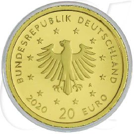 Goldmünze 20 Euro 2020 Weißstorch Deutschland Münzen-Wertseite