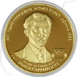 Griechenland 5000 D. 1982 PP Gold 11,25g fein Pierre Baron de Coubertin