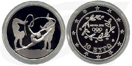 Griechenland 10 Euro Silber 2003 PP Olympia 2004 - Gymnastik