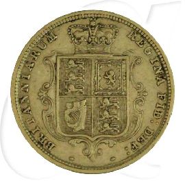 Großbritannien 1/2 Sovereign 1883 Gold 3,66 gr. fein Victoria Münzen-Wertseite