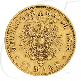 Hamburg 1875 10 Mark Gold Wappen Deutschland Münzen-Wertseite
