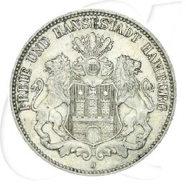 Hamburg 1913 3 Mark Wappen Münzen-Bildseite