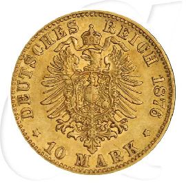 Hessen 1876 Gold 10 Mark Ludwig III Münzen-Wertseite