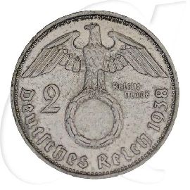 2 RM Hindenburg 1936 - 1939 Silber (siehe Detailbeschreibung)