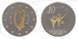Irland 2003 10 Euro Special Olympics PP Münze Vorderseite und Rückseite zusammen