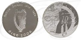 Irland 2006 10 Euro Samuel Beckett Silber PP Münze Vorderseite und Rückseite zusammen